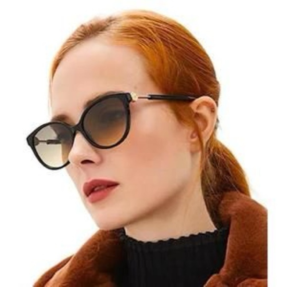 FENDI black framed brown ochre lens designer sun glasses sunglasses Italy gift